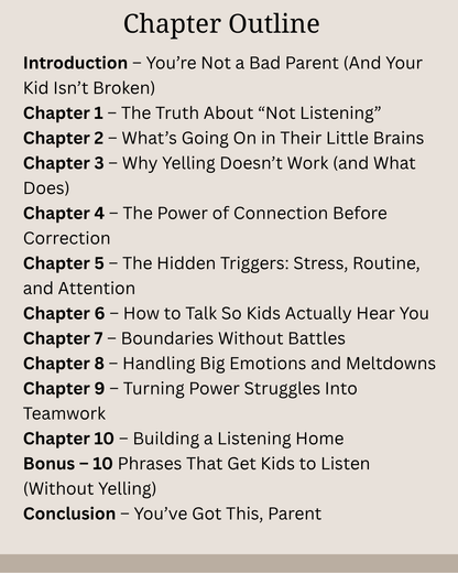 From Chaos to Cooperation: A Parent Guide to Raising Kids to Listen -Book