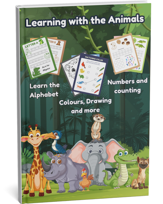 Learn with the Animals - Kids Workbook